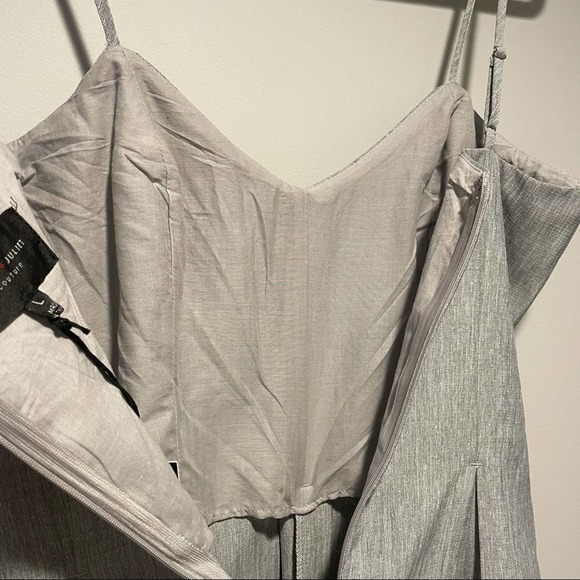 Romeo and Juliet Couture Romper Spaghetti Strap Zipper Gray NWT Women's Large - Picture 12 of 13